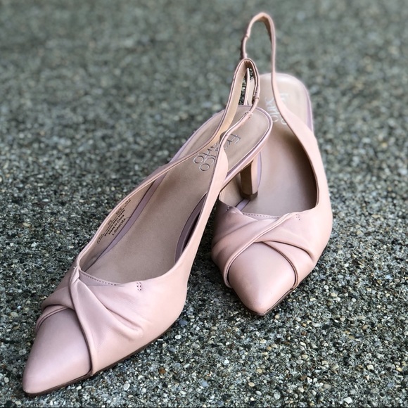 Franco Sarto Pink Leather Sling Back - Z18 - Picture 1 of 6